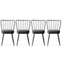 Hanah Home Yıldız - 942 V4 Juego de 4 sillas de terciopelo negro